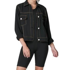 NEW 925FIT jean in a bottle button down jacket in black